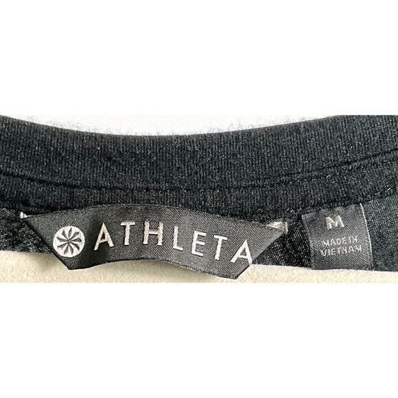 Athleta Draped Crew Dress in black, size medium, 93% Modal, 7% Spandex - Picture 12 of 15
